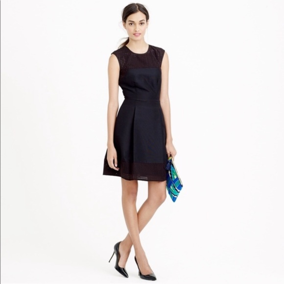 J. Crew Dresses & Skirts - J. Crew Perforated A-Line Sleeveless Black Dress